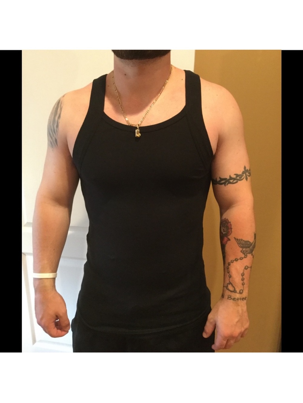 Rico Slim Fit Black Men's Tank Top - Classic Sleeveless Style Size XLG